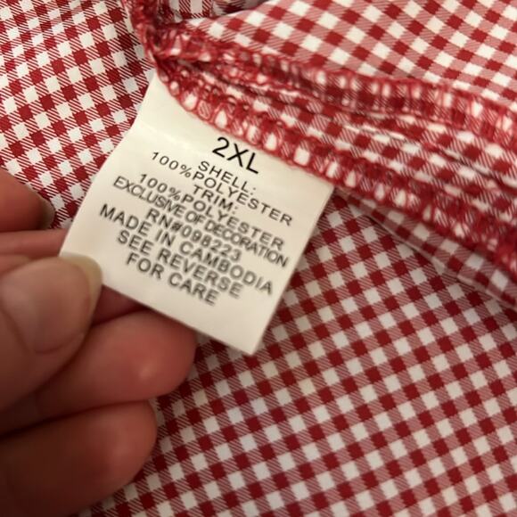 Magellan Outdoors Fish Gear shirt 2XL Red Check Fishing Beach Relaxed Fit XXL - Picture 10 of 16